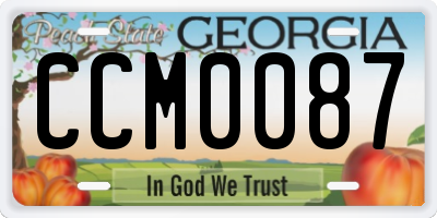 GA license plate CCM0087