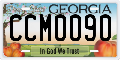 GA license plate CCM0090