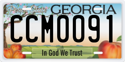 GA license plate CCM0091