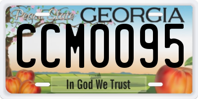 GA license plate CCM0095