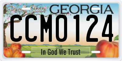 GA license plate CCM0124