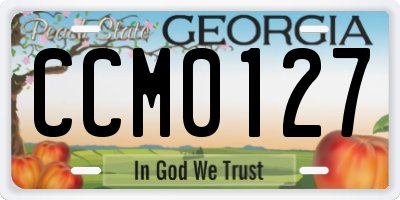 GA license plate CCM0127