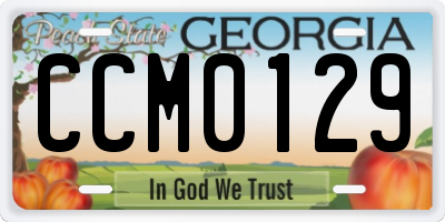 GA license plate CCM0129