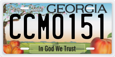 GA license plate CCM0151