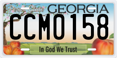 GA license plate CCM0158