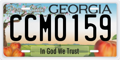 GA license plate CCM0159