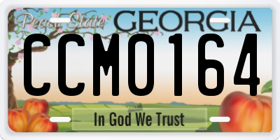 GA license plate CCM0164