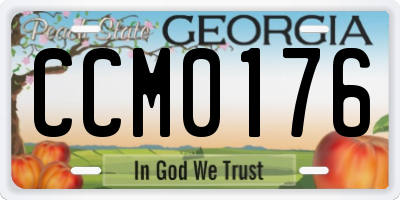 GA license plate CCM0176