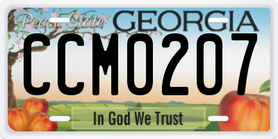 GA license plate CCM0207
