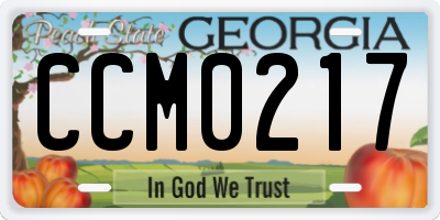 GA license plate CCM0217