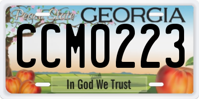 GA license plate CCM0223