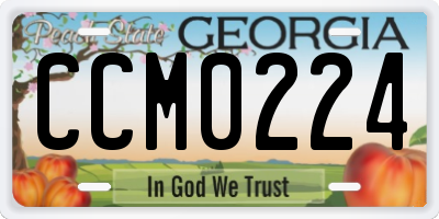 GA license plate CCM0224