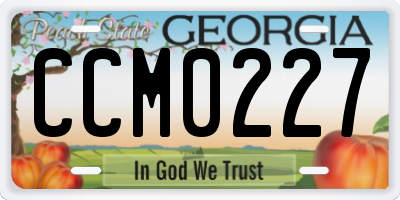 GA license plate CCM0227