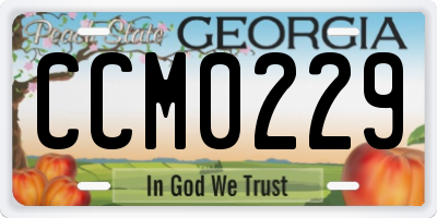 GA license plate CCM0229
