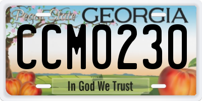 GA license plate CCM0230