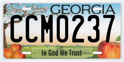 GA license plate CCM0237