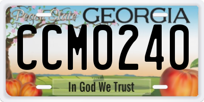 GA license plate CCM0240