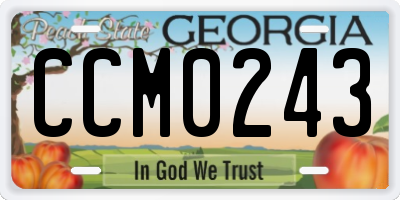GA license plate CCM0243