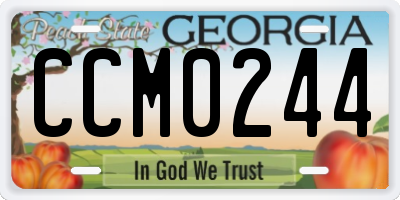 GA license plate CCM0244