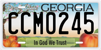 GA license plate CCM0245