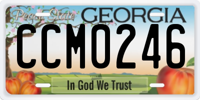 GA license plate CCM0246