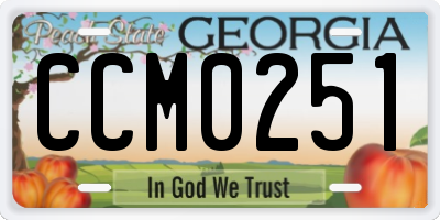 GA license plate CCM0251