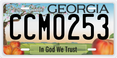 GA license plate CCM0253