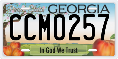 GA license plate CCM0257
