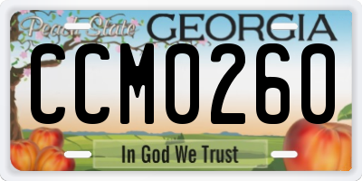 GA license plate CCM0260