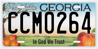 GA license plate CCM0264
