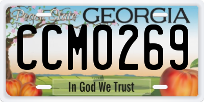 GA license plate CCM0269