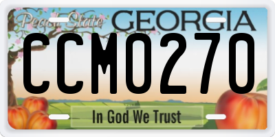 GA license plate CCM0270