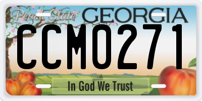 GA license plate CCM0271