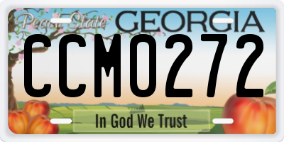 GA license plate CCM0272