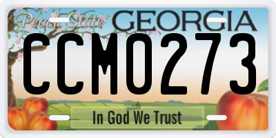 GA license plate CCM0273