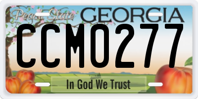 GA license plate CCM0277