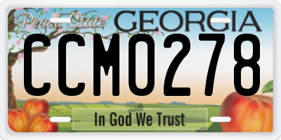GA license plate CCM0278