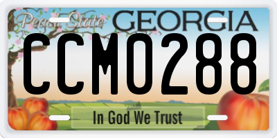GA license plate CCM0288