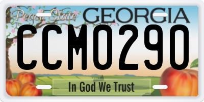 GA license plate CCM0290