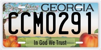 GA license plate CCM0291