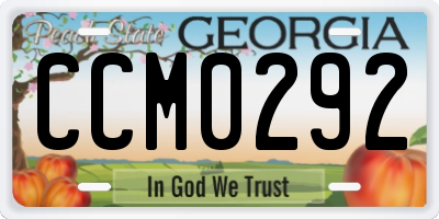 GA license plate CCM0292