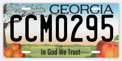 GA license plate CCM0295