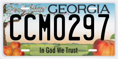 GA license plate CCM0297