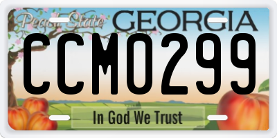 GA license plate CCM0299