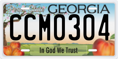 GA license plate CCM0304