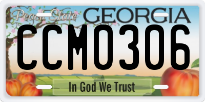 GA license plate CCM0306