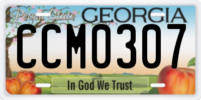 GA license plate CCM0307