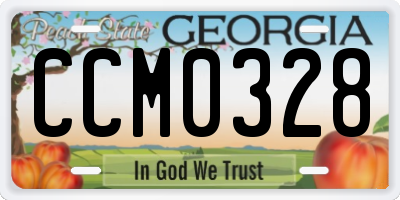 GA license plate CCM0328
