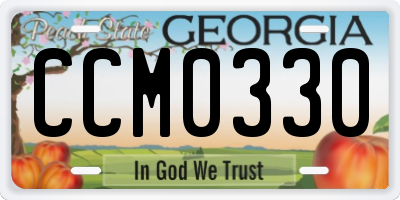 GA license plate CCM0330