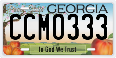 GA license plate CCM0333